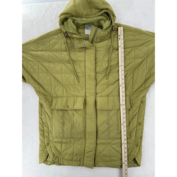 Madewell Green Quilted Norris Poncho Puffer Coat Parka Oversized Jacket XS S M - Picture 7 of 7